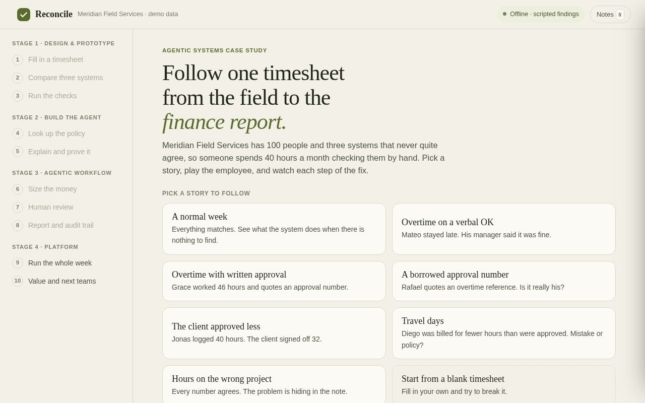 Preview of Agentic Timesheet Demo