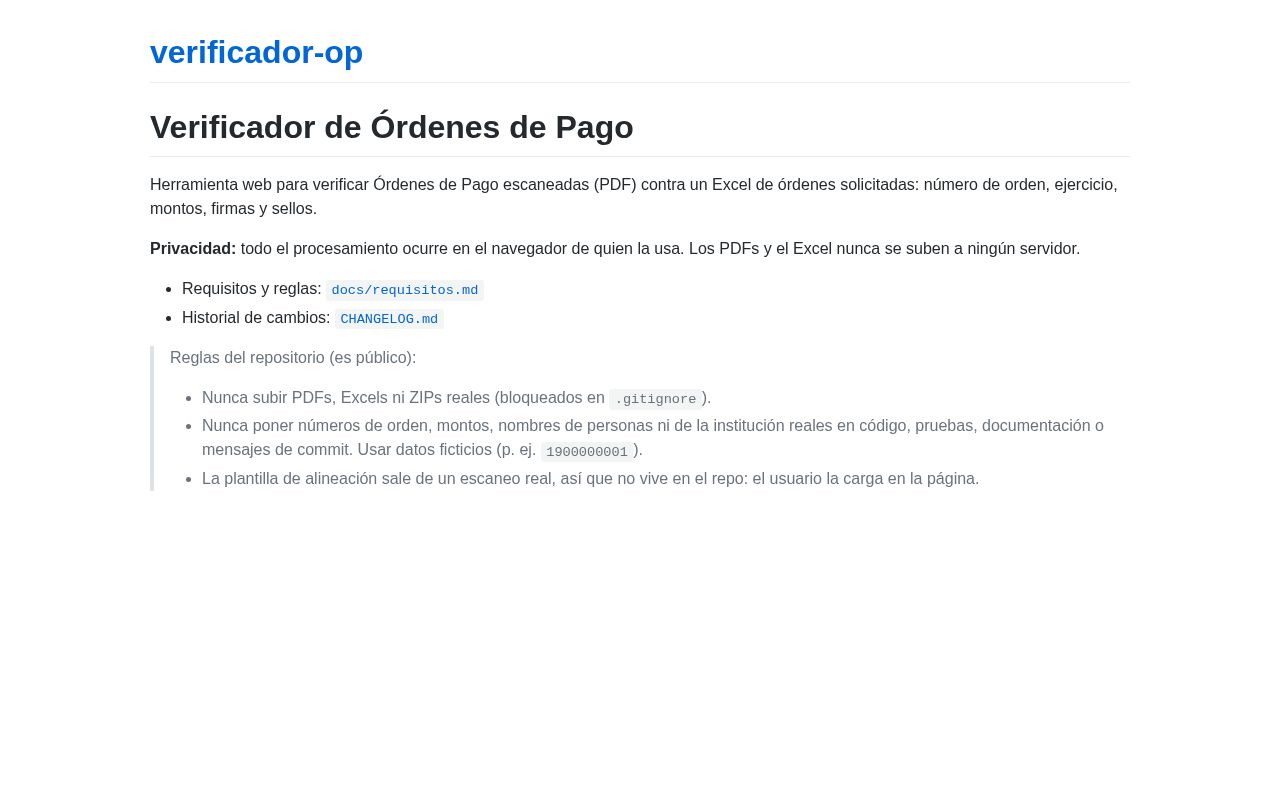 Preview of Verifica Órdenes de Pago escaneadas (PDF) contra un Excel, todo dentro del navegador