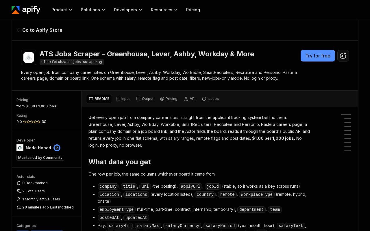 Preview of Ats Jobs Scraper
