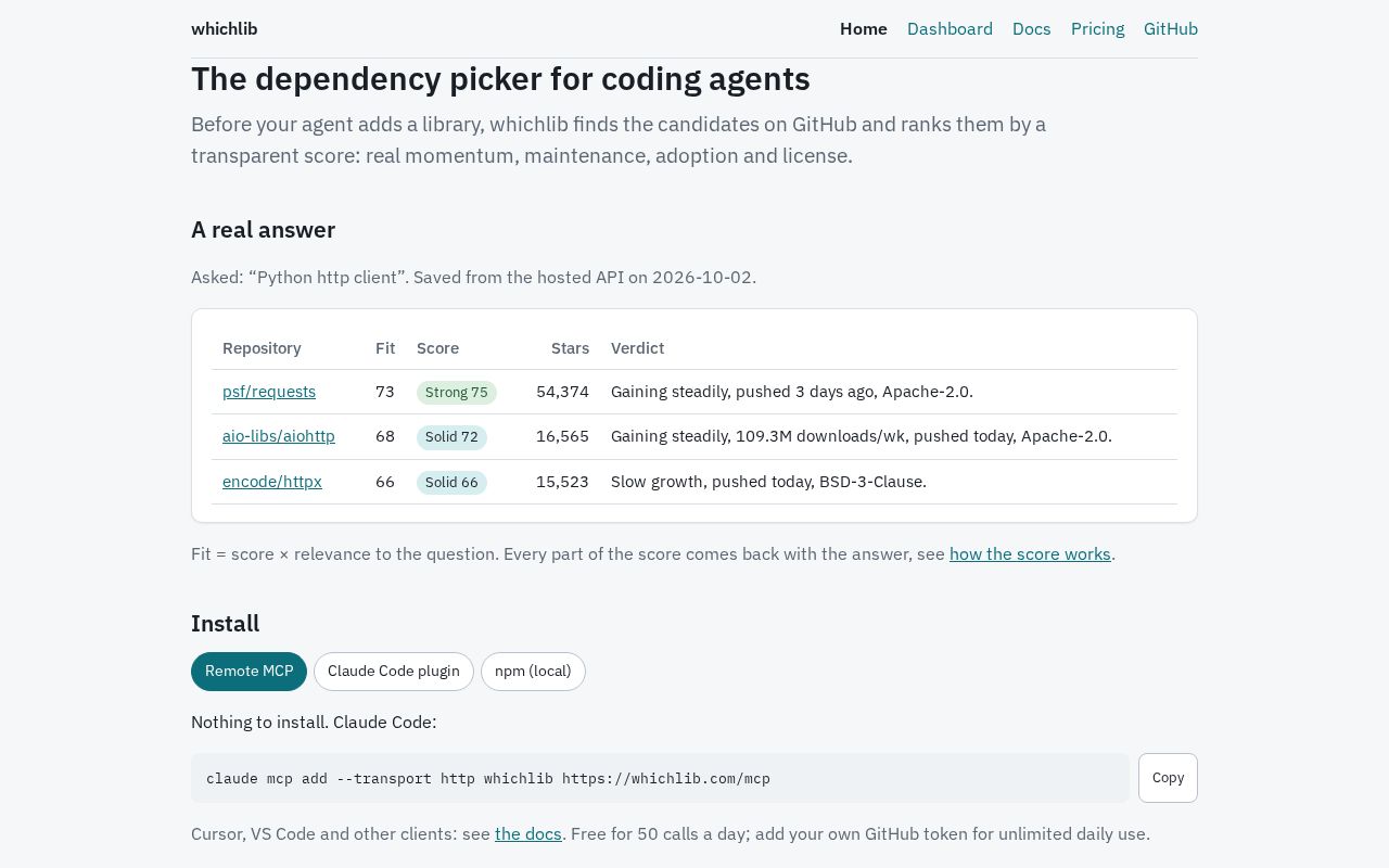 Preview of Whichlib Claude Plugin