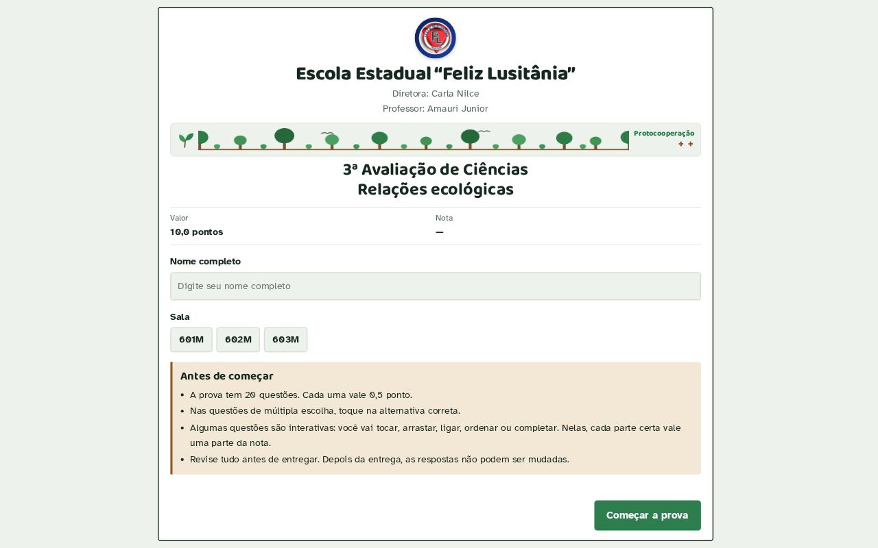 Preview of Prova Relacoes Ecologicas