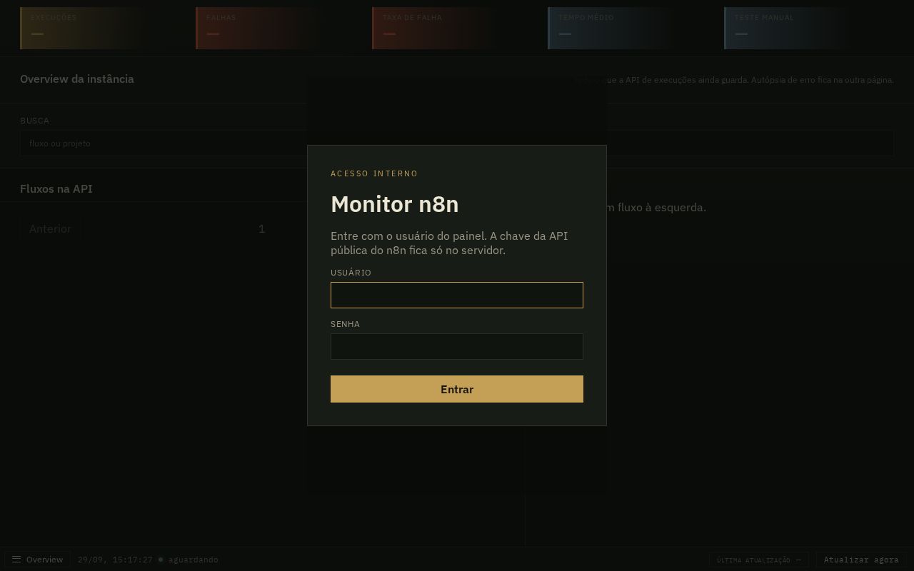 Preview of N8n Painel Monitoramento Web