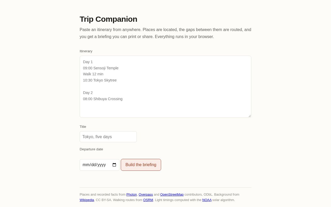 Preview of Trip Companion