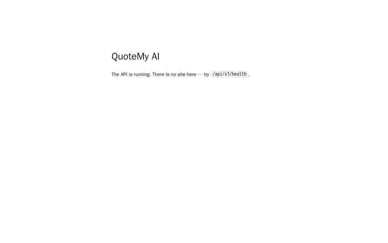Preview of QuoteMy AI Backend