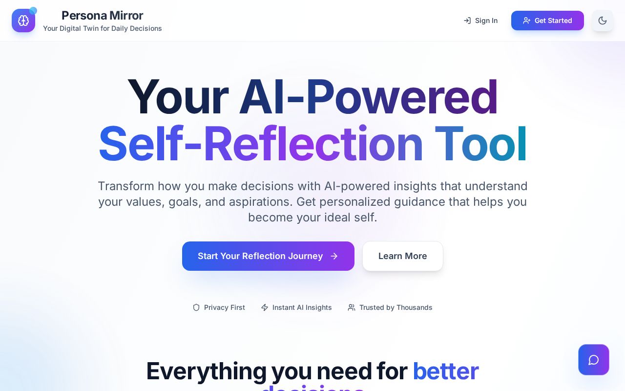 Preview of Persona Mirror-Your AI Digital Twin
