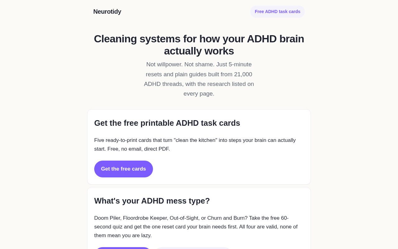 Preview of Neurotidy Site