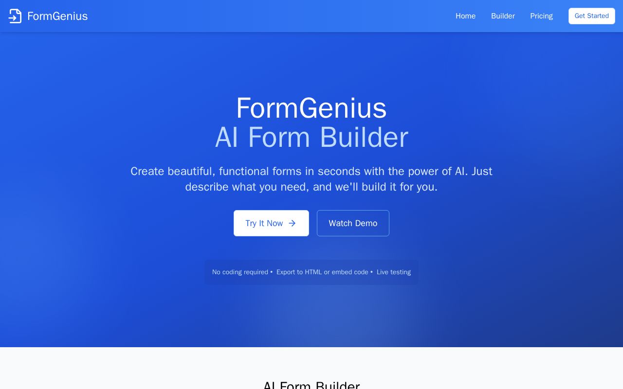 Preview of FormGenius - AI Form Builder