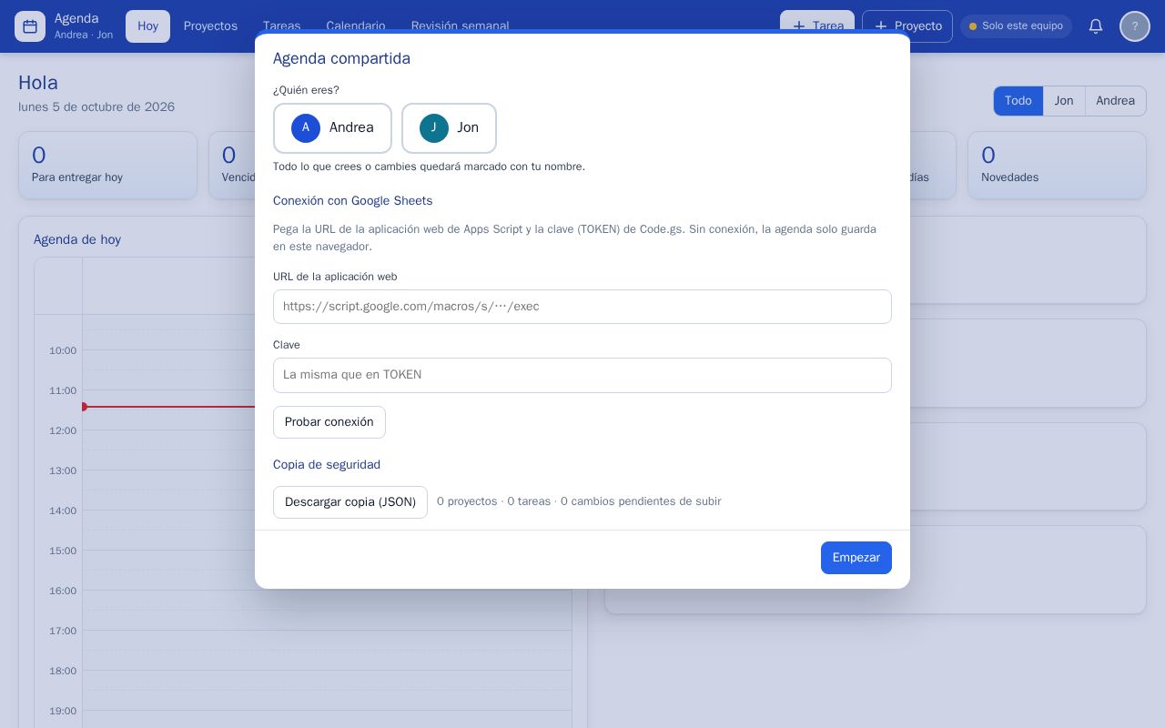Preview of Agenda Compartida