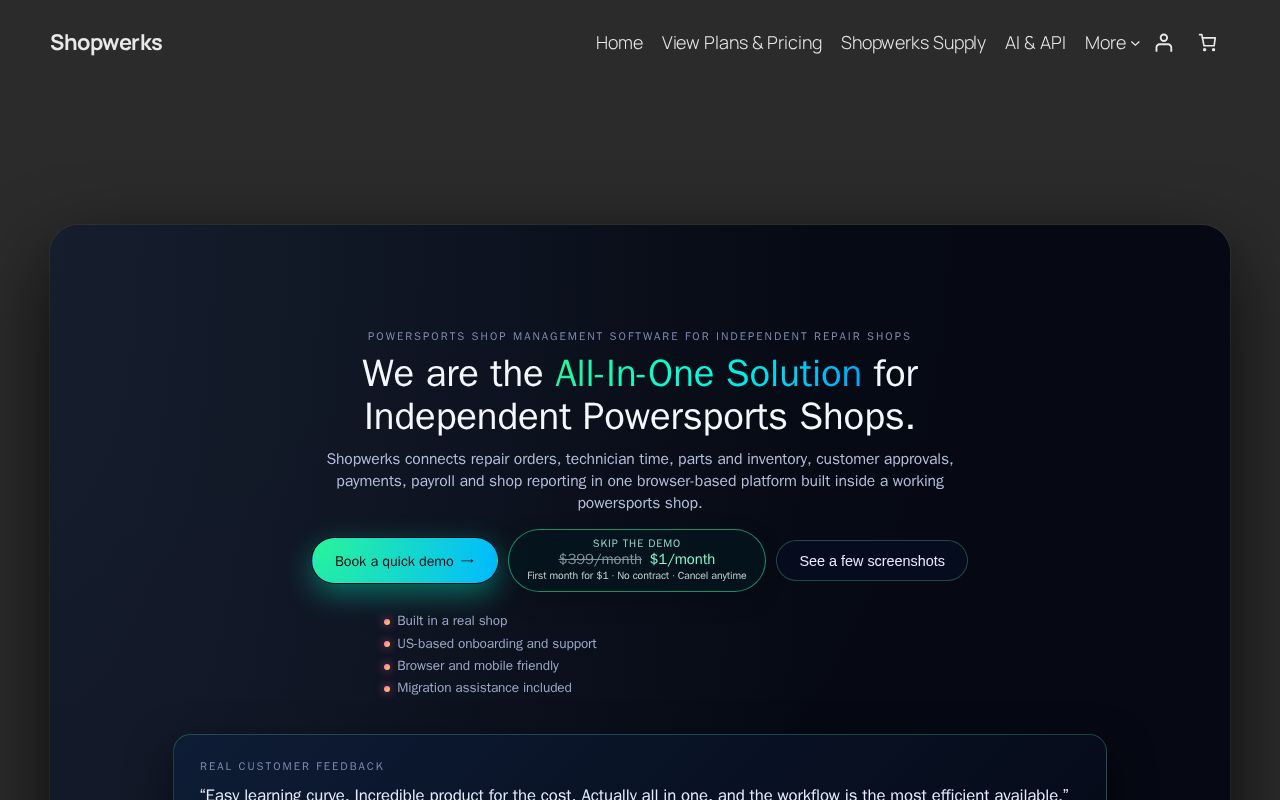 Preview of Powersports Shop Management Software | Shopwerks