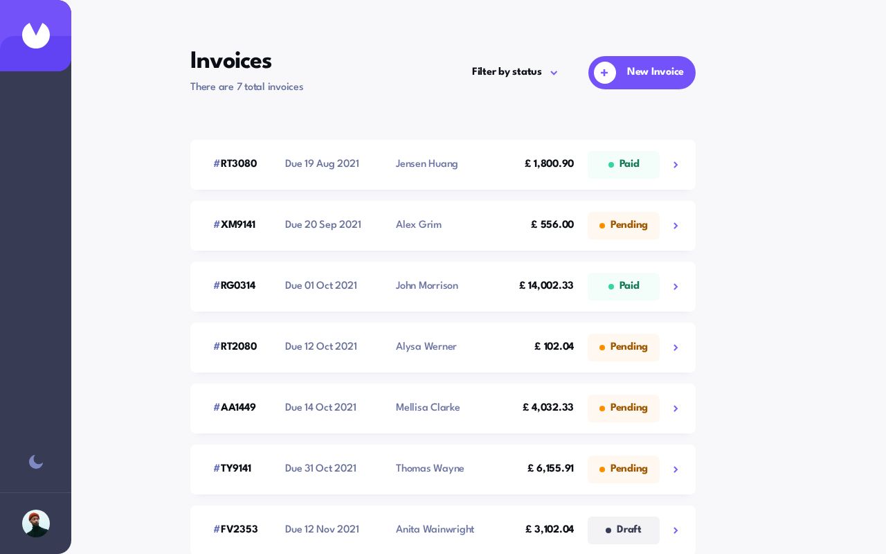Preview of Invoices