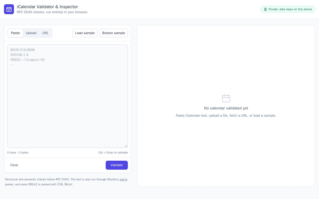Preview of Icalcheck Github Io