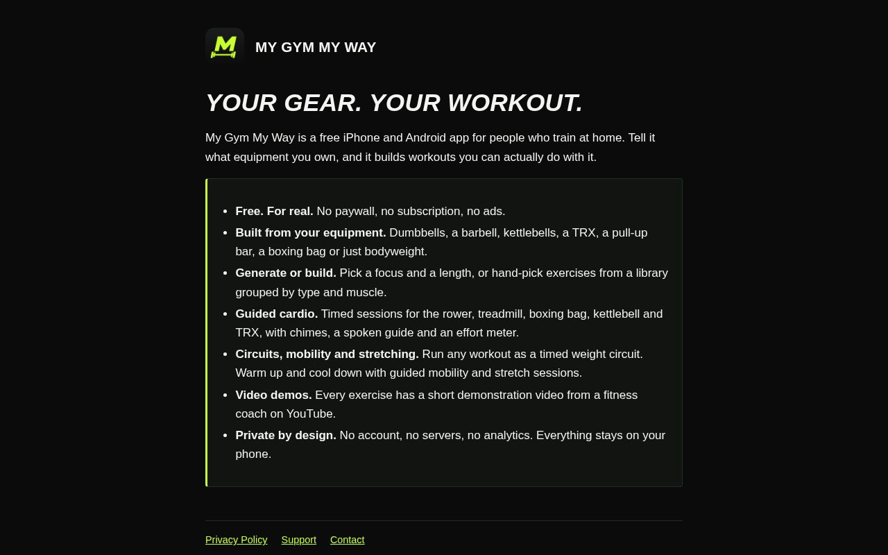 Preview of My Gym My Way