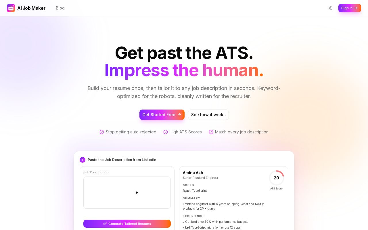 Preview of AI Job Maker