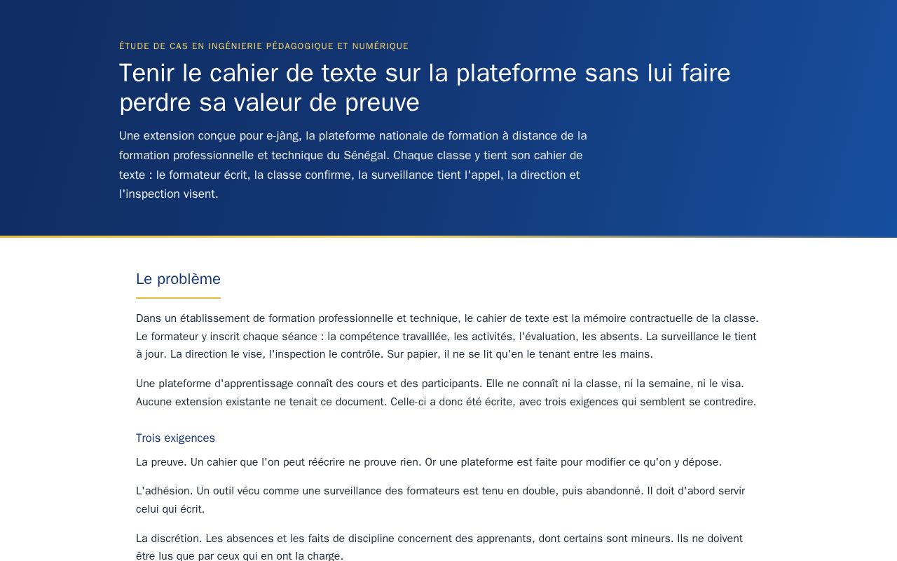 Preview of Cahier De Texte Ejang