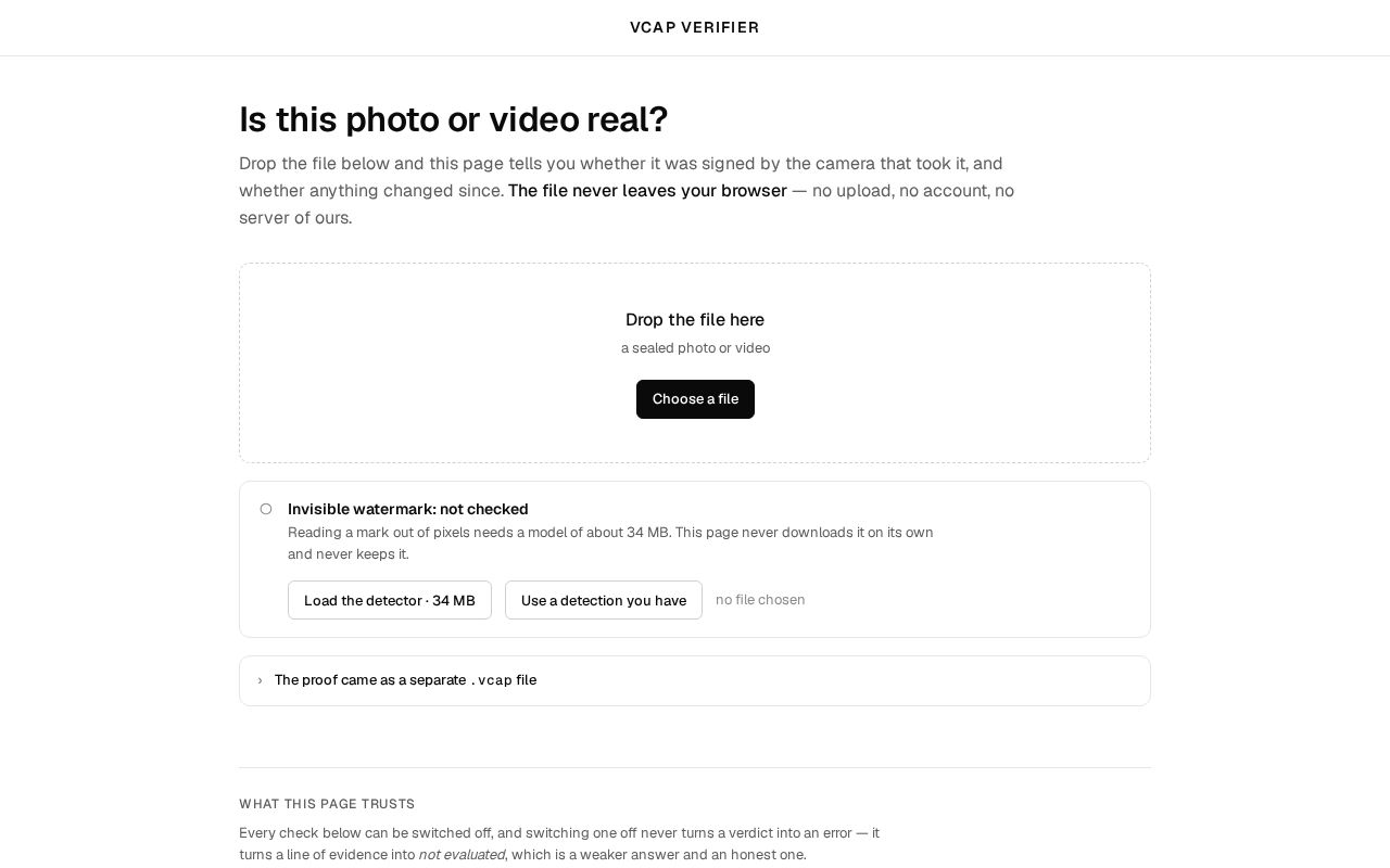 Preview of Vcap Verifier