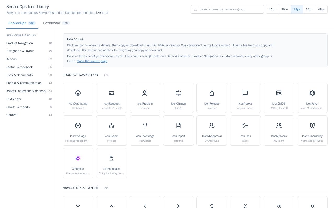 Preview of Serviceops Icon Library