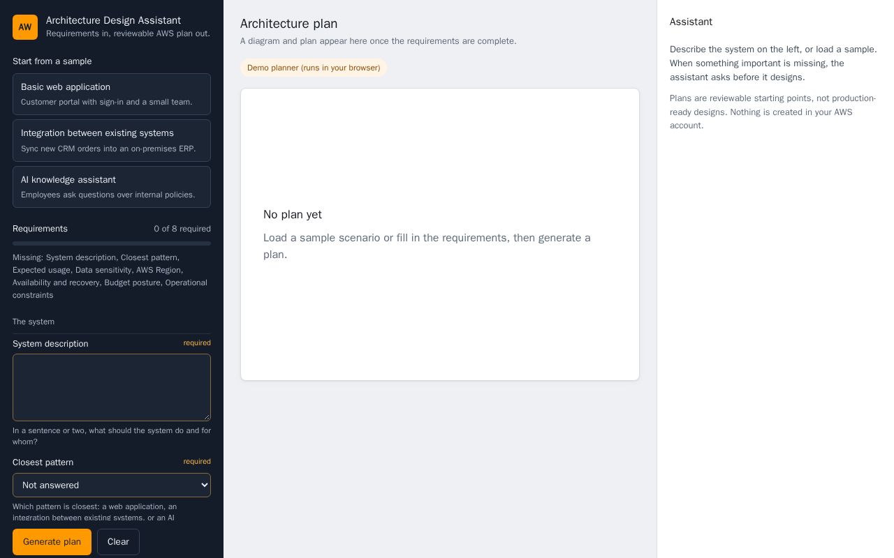 Preview of Aws Architecture Assistant