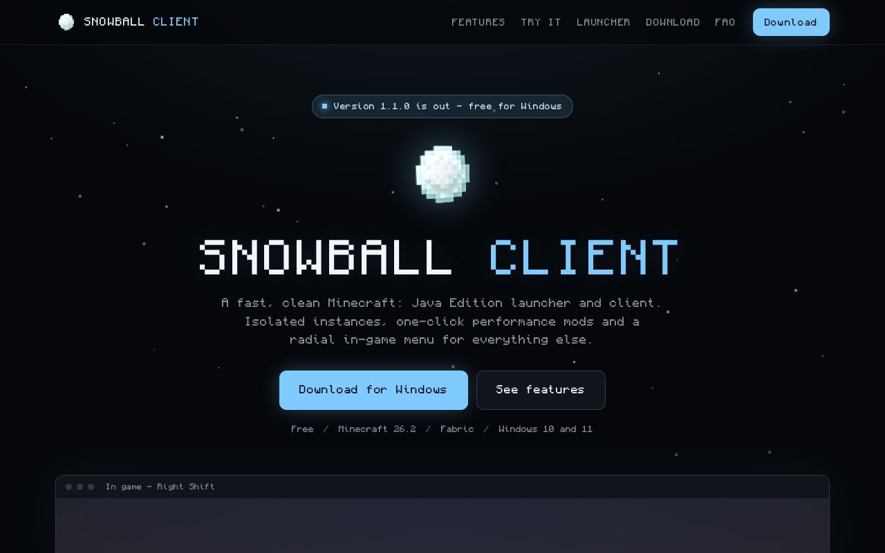 Preview of Snowball Client
