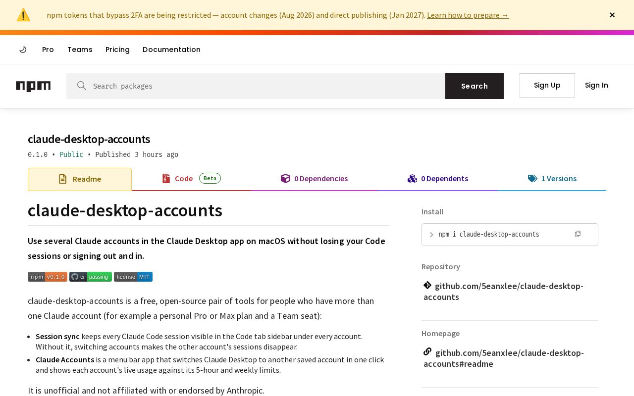 Preview of Claude Desktop Accounts