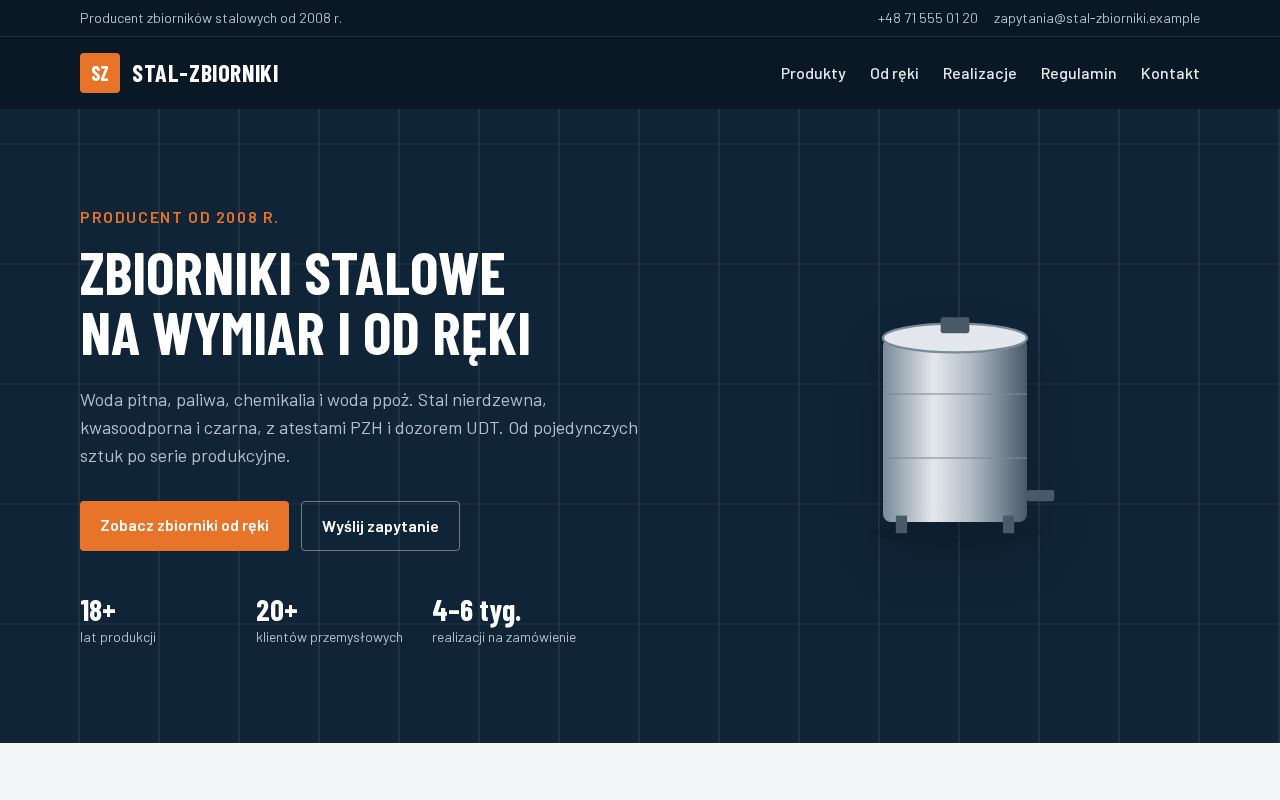 Preview of Hackaton Stal Zbiorniki Landing