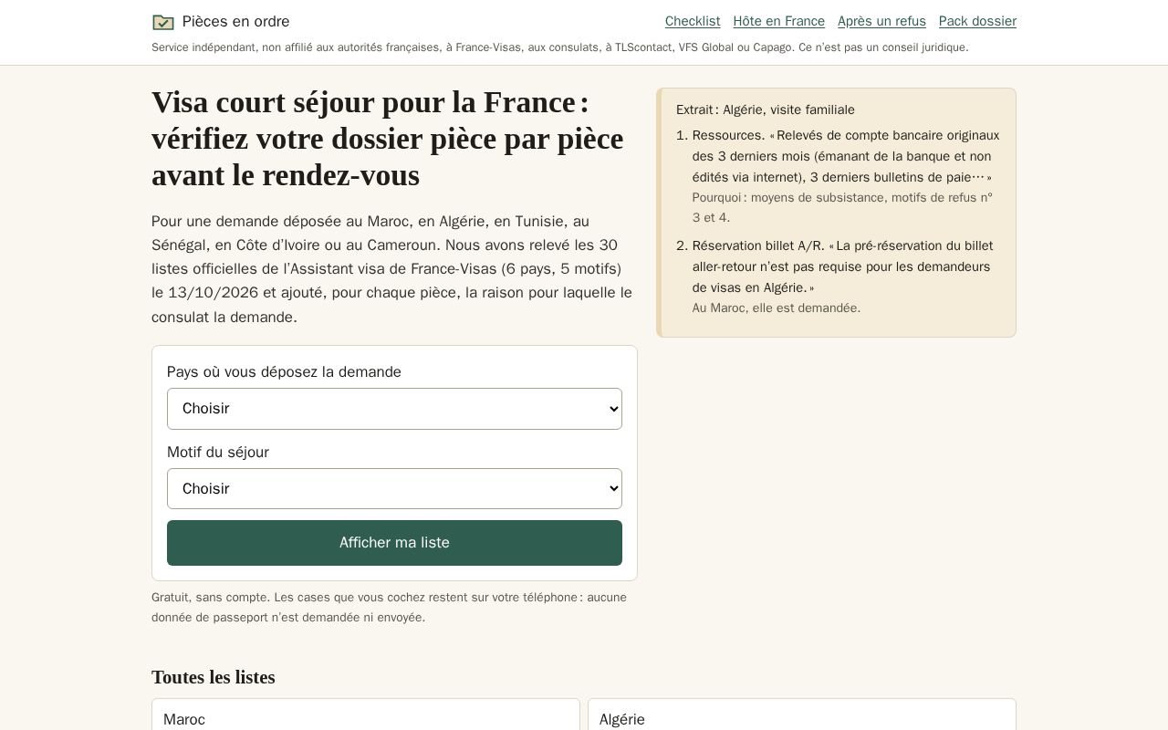 Preview of Pieces En Ordre