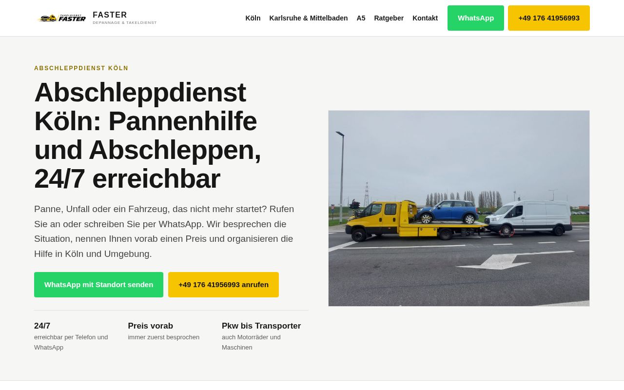 Preview of Faster Abschleppdienst Koeln