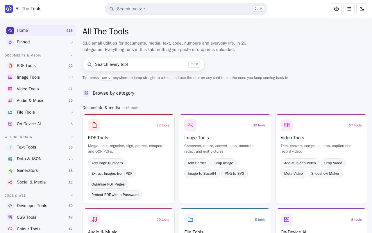 Preview of All The Tools