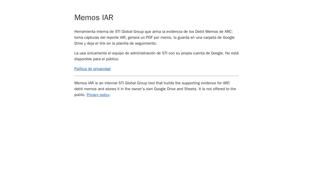 Preview of Memos IAR