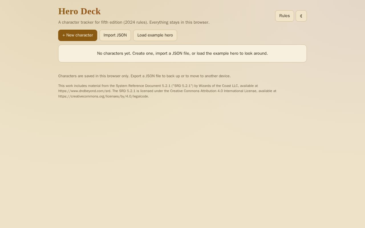 Preview of DnD Character Manager