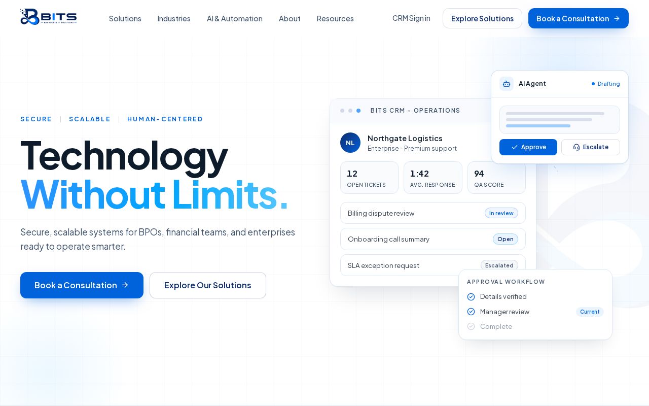 Preview of BITS - Boundless IT Solutions landing page