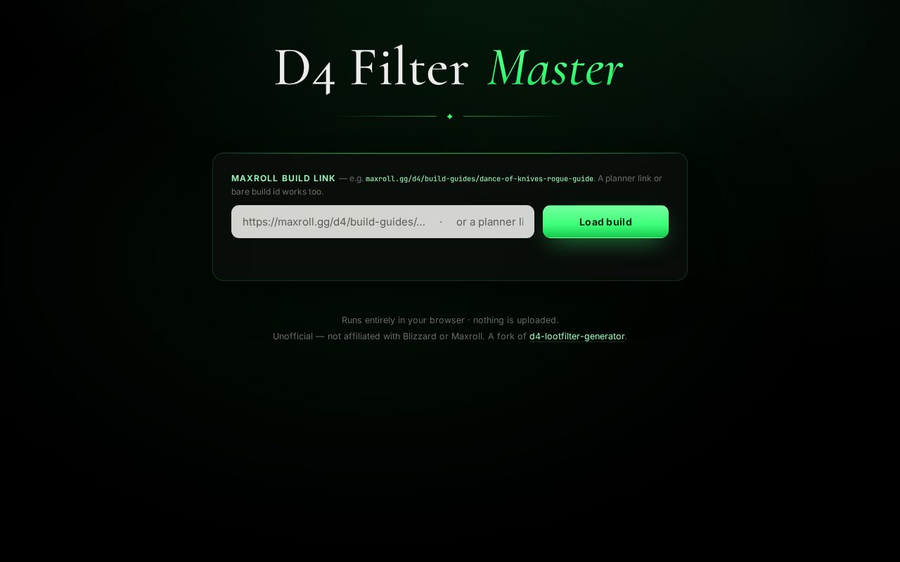 Preview of D4 Filter Master
