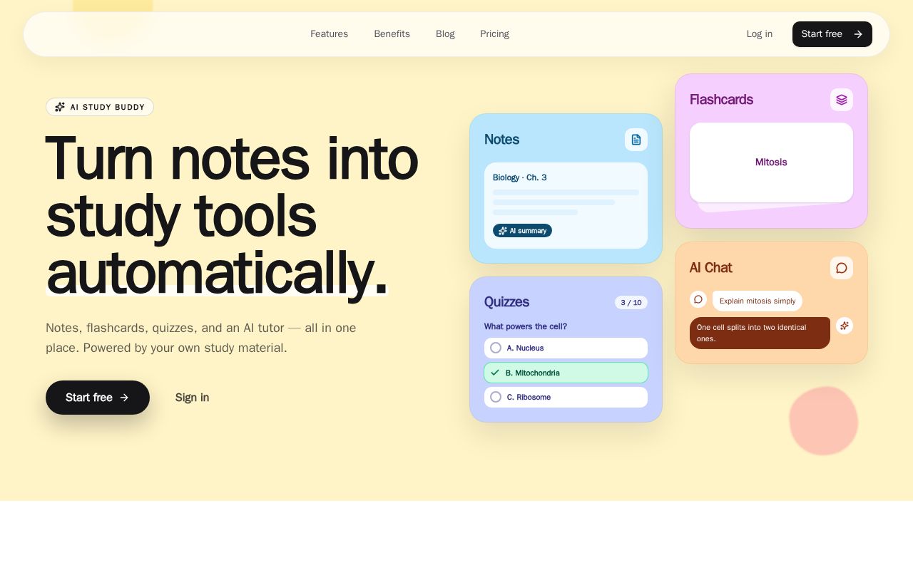Preview of AI Flashcards, Quizzes & Study Tools