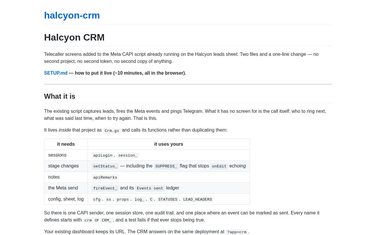 Preview of Halcyon Crm