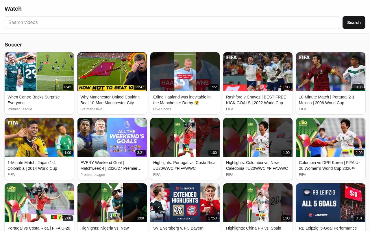 Preview of YouTube clone app that only plays approved content and channels