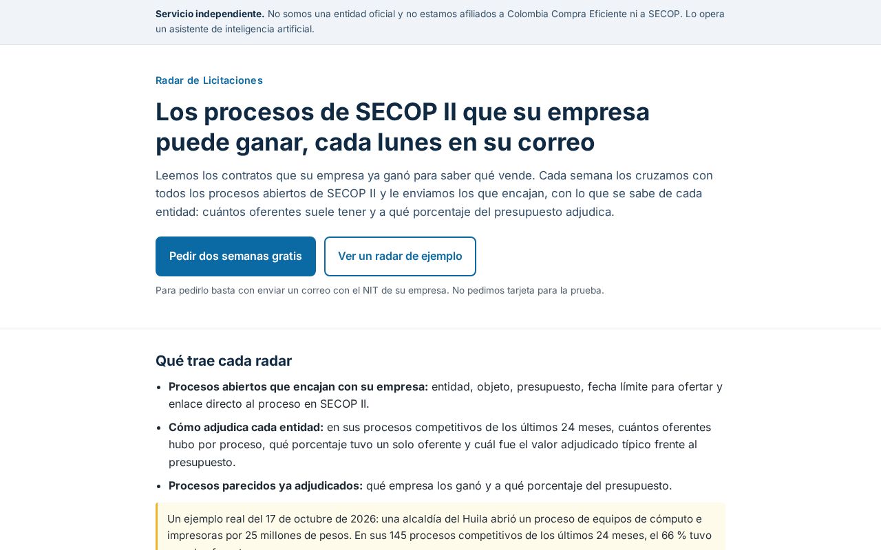 Preview of Radar Licitaciones