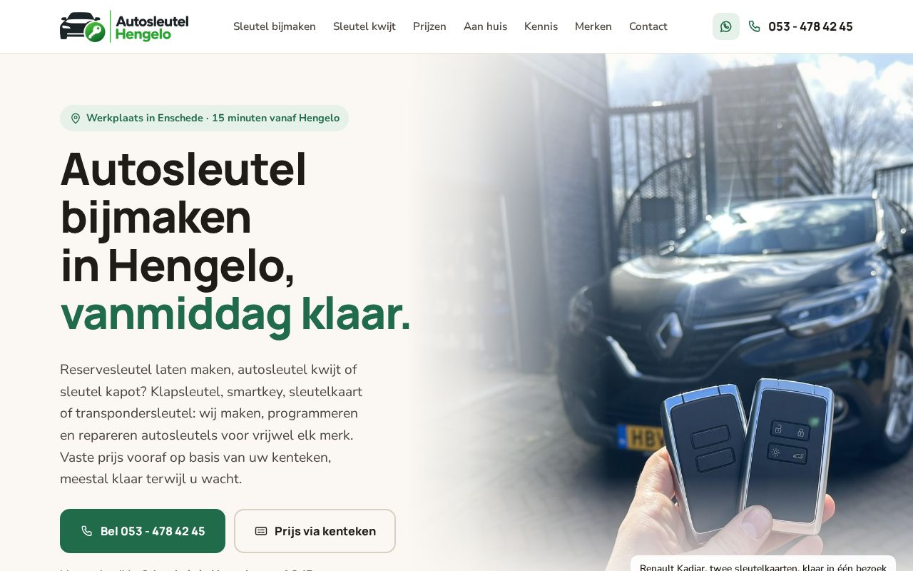 Preview of Statische site autosleutel-hengelo.nl (Westendorp Groep VOF)