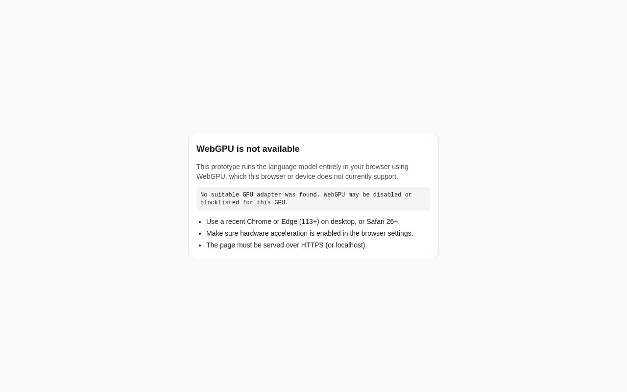 Preview of Local Llm Web Sandbox