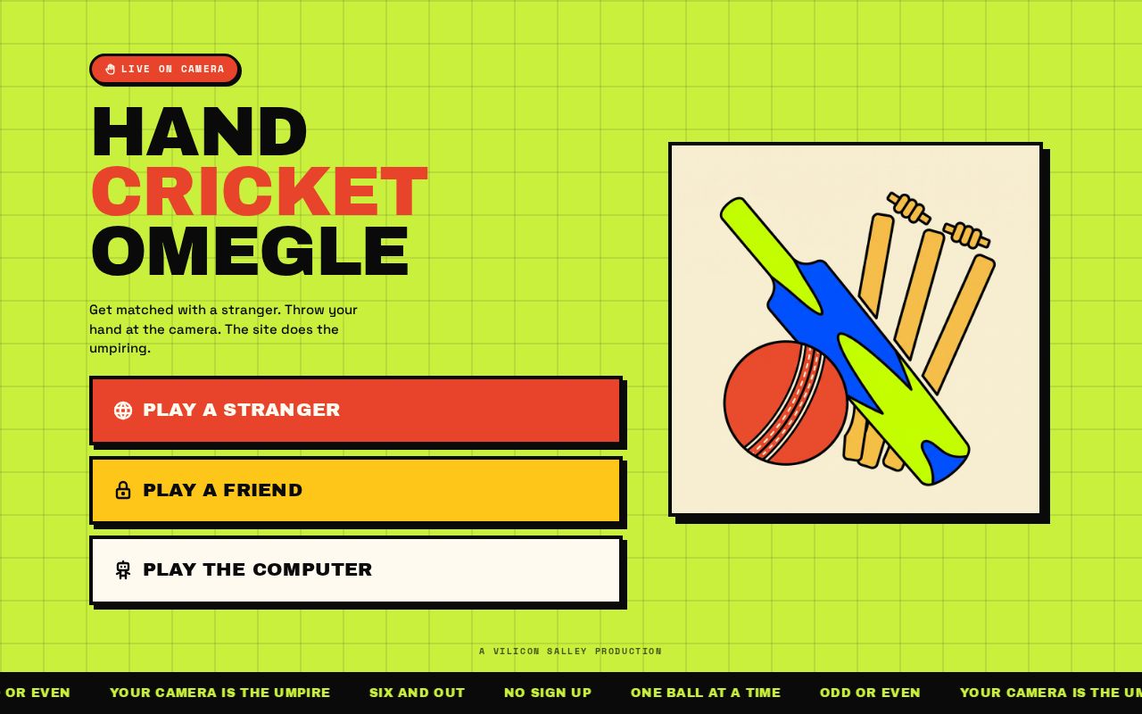 Preview of Hand Cricket Omegle