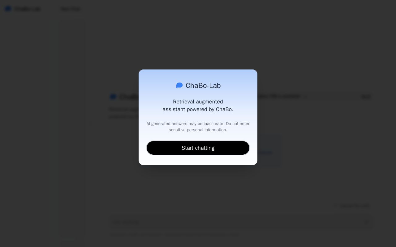 Preview of ChaBo UI — ChaBo-Lab