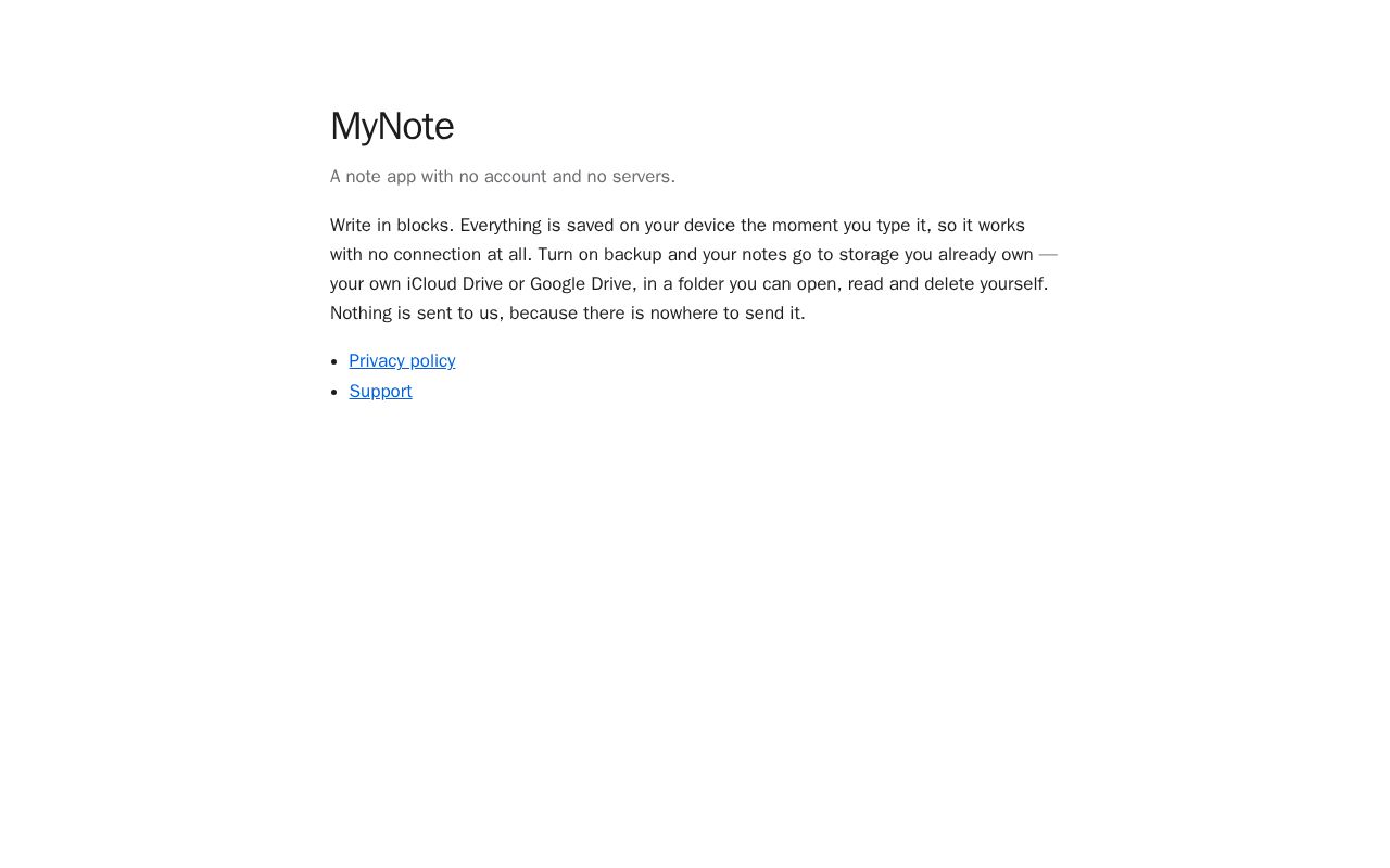 Preview of MyNote