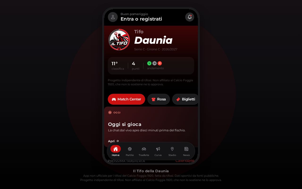 Preview of Il Tifo della Daunia - app non ufficiale per i tifosi del Calcio Foggia 1920