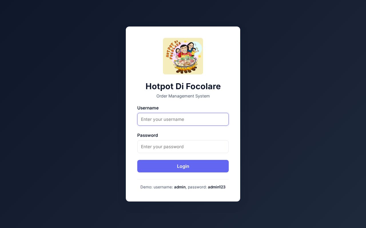 Preview of Hotpot Di Focolare ordering system