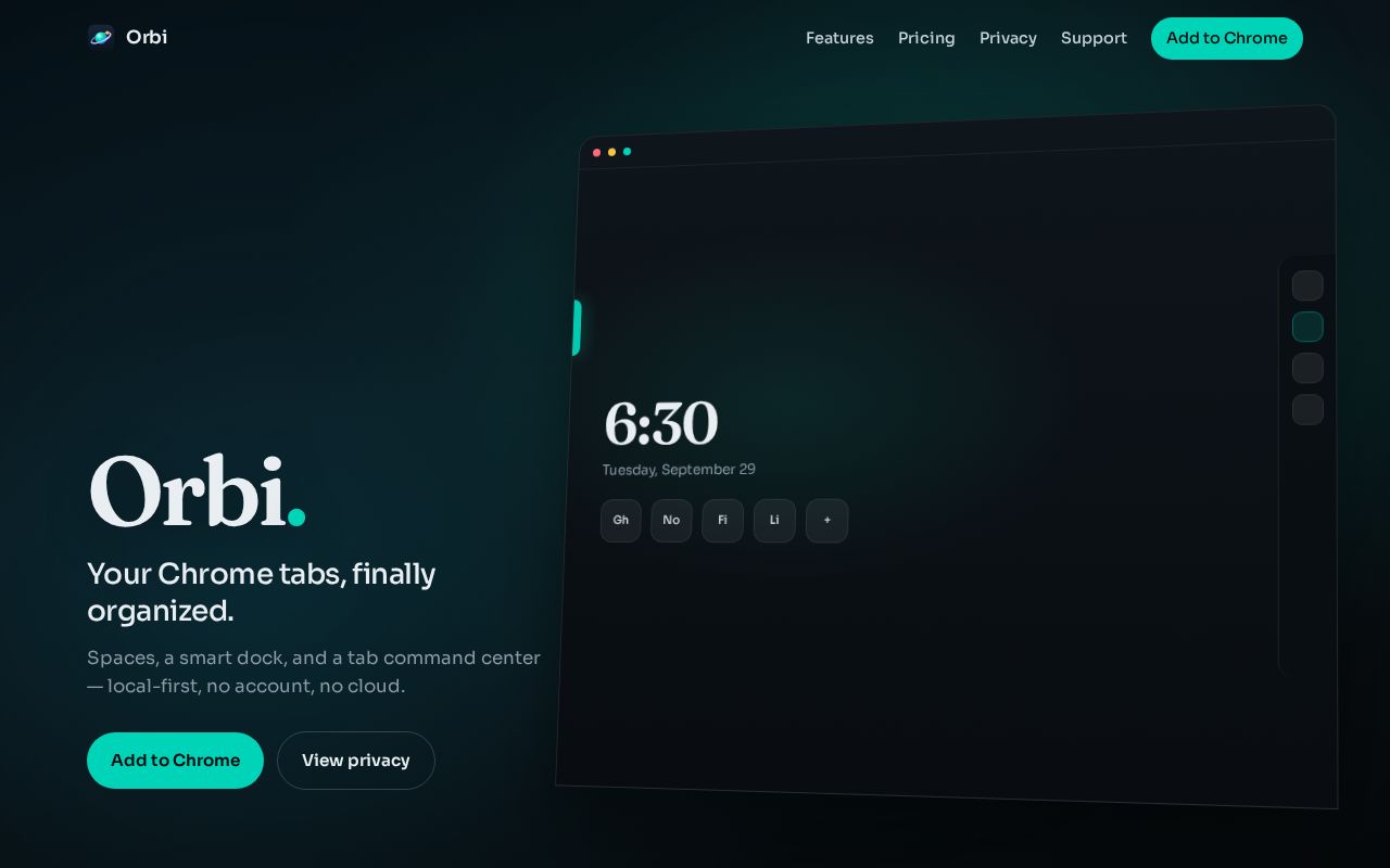 Preview of Orbi New Tab Live Wallpapers Shortcuts