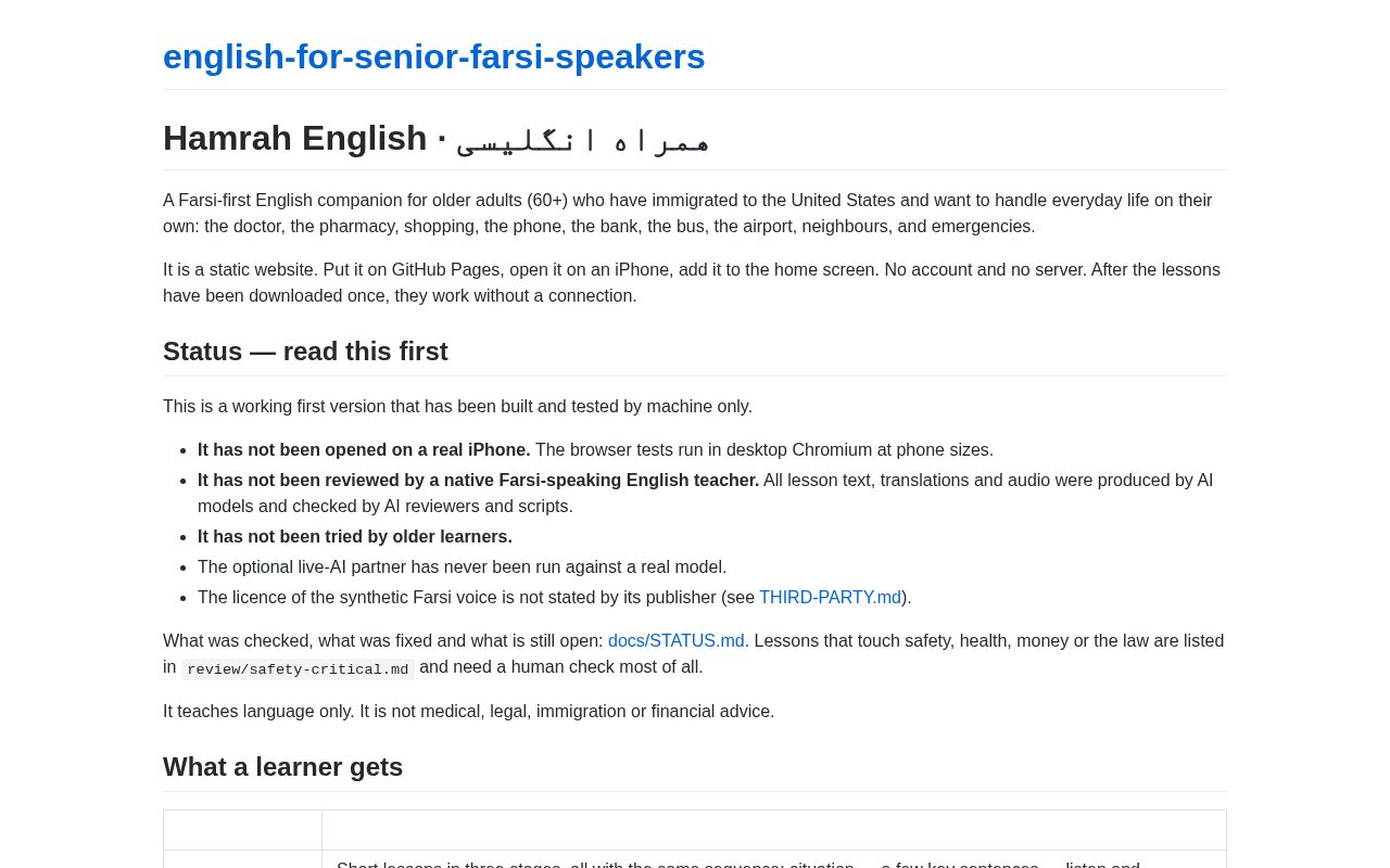 Preview of English For Senior Farsi Speakers
