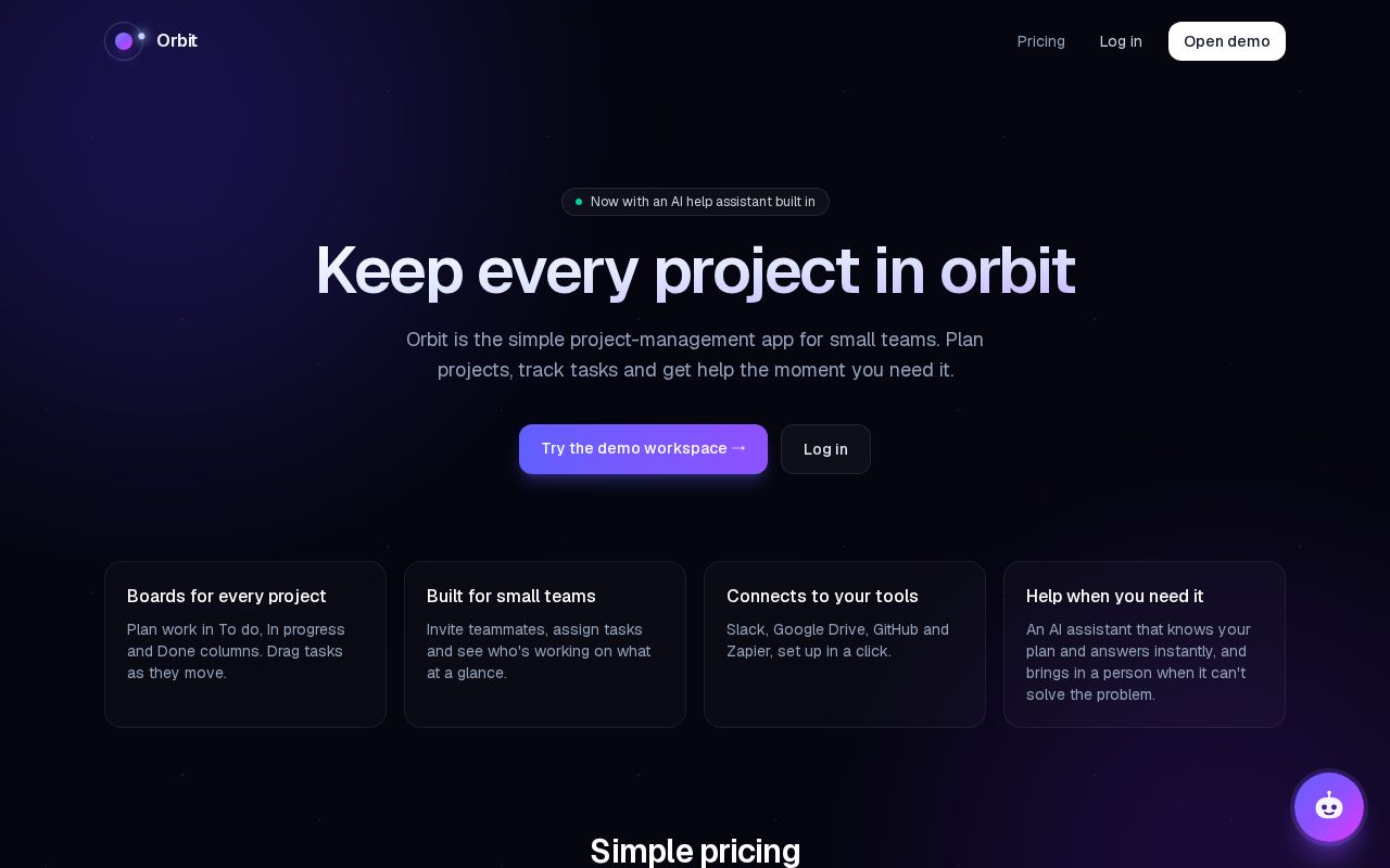 Preview of Orbit Ai Support