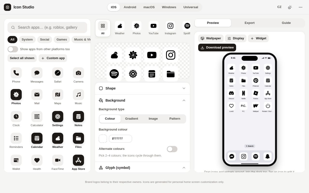 Preview of Icon Studio