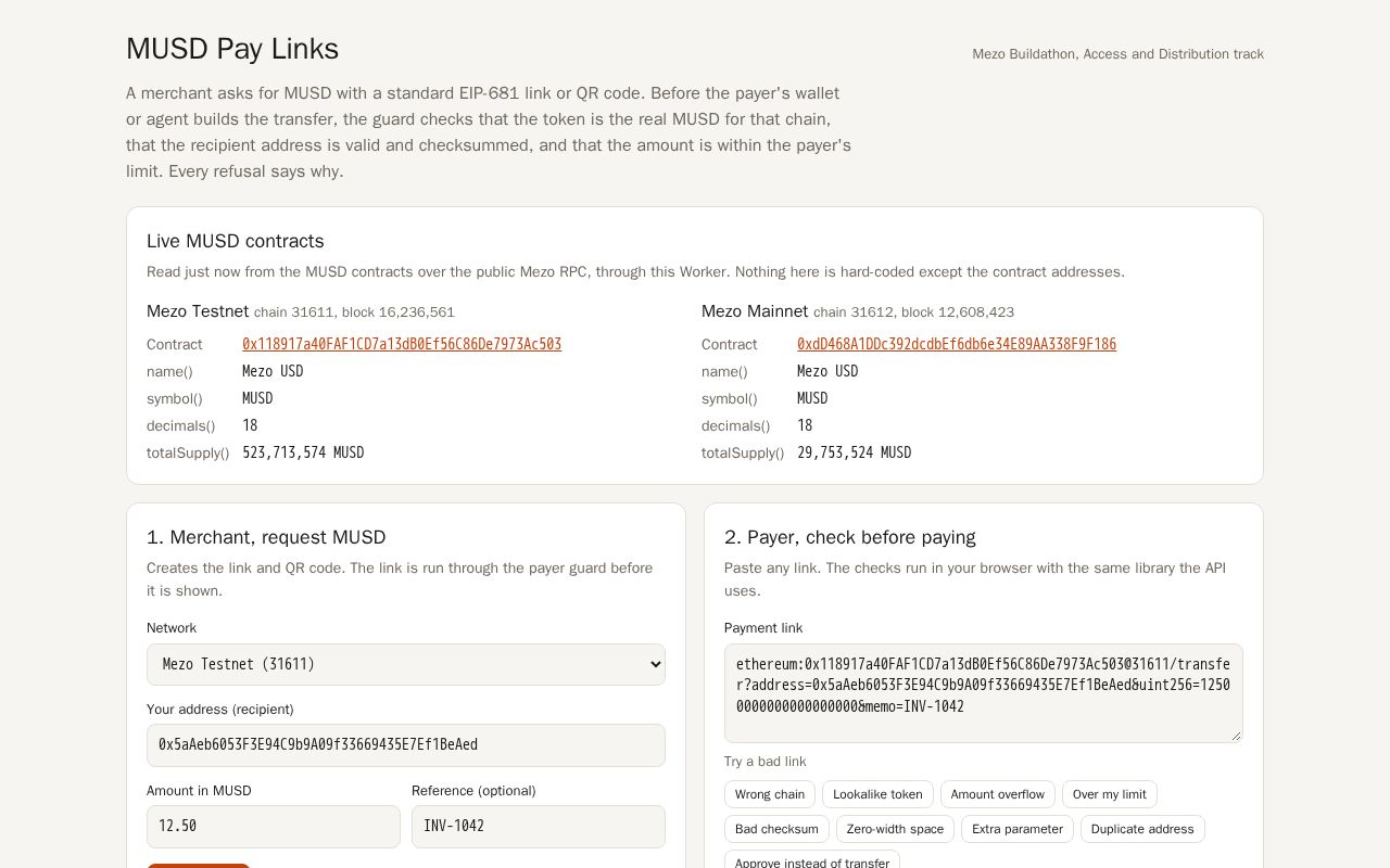 Preview of Musd Pay Links
