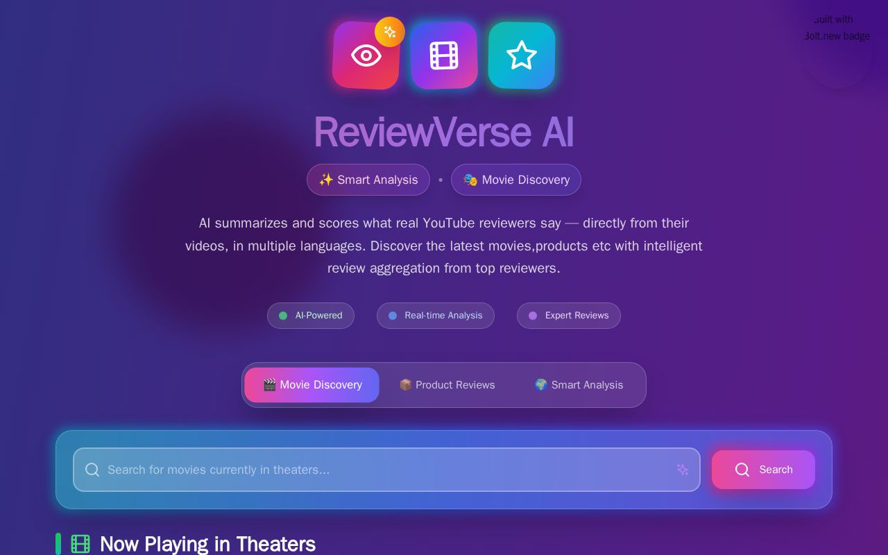 Preview of ⚡️ ReviewVerse AI – Smart YouTube Review Summarizer