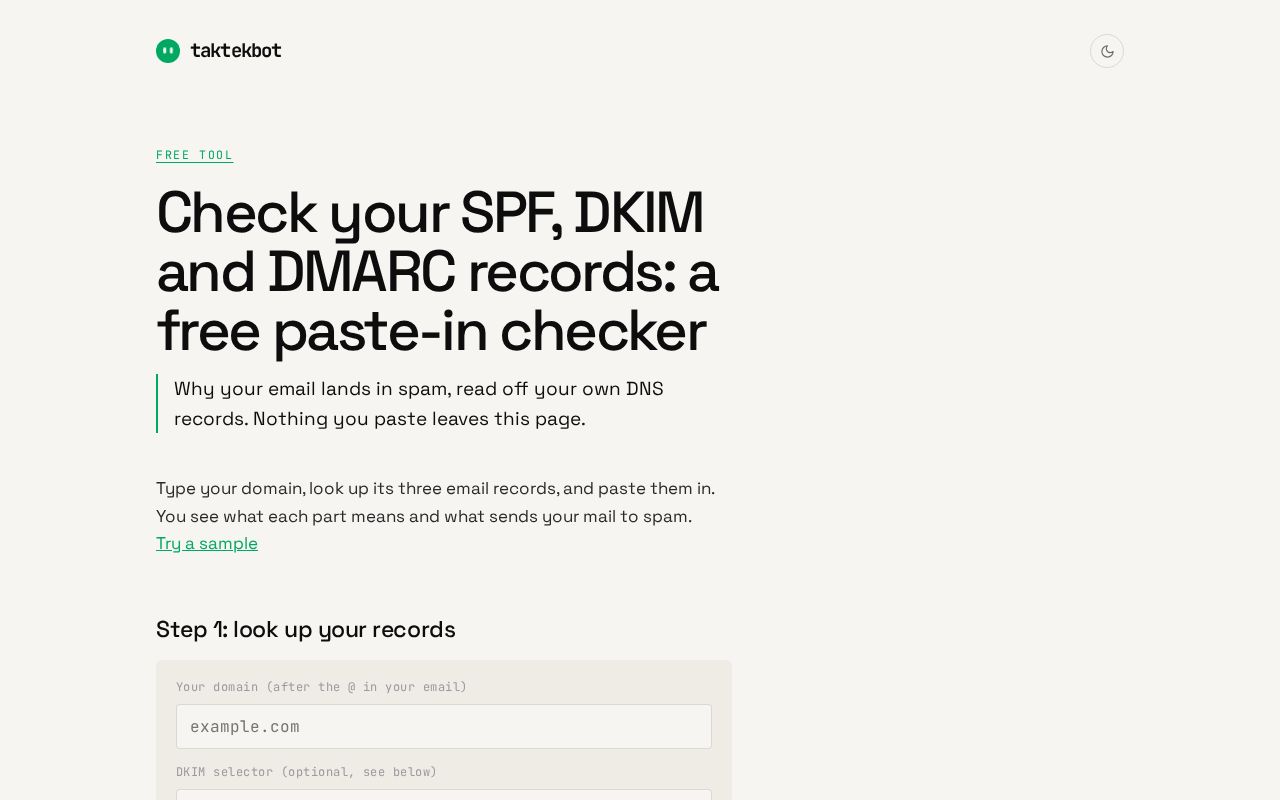 Preview of Spf Dkim Dmarc Check