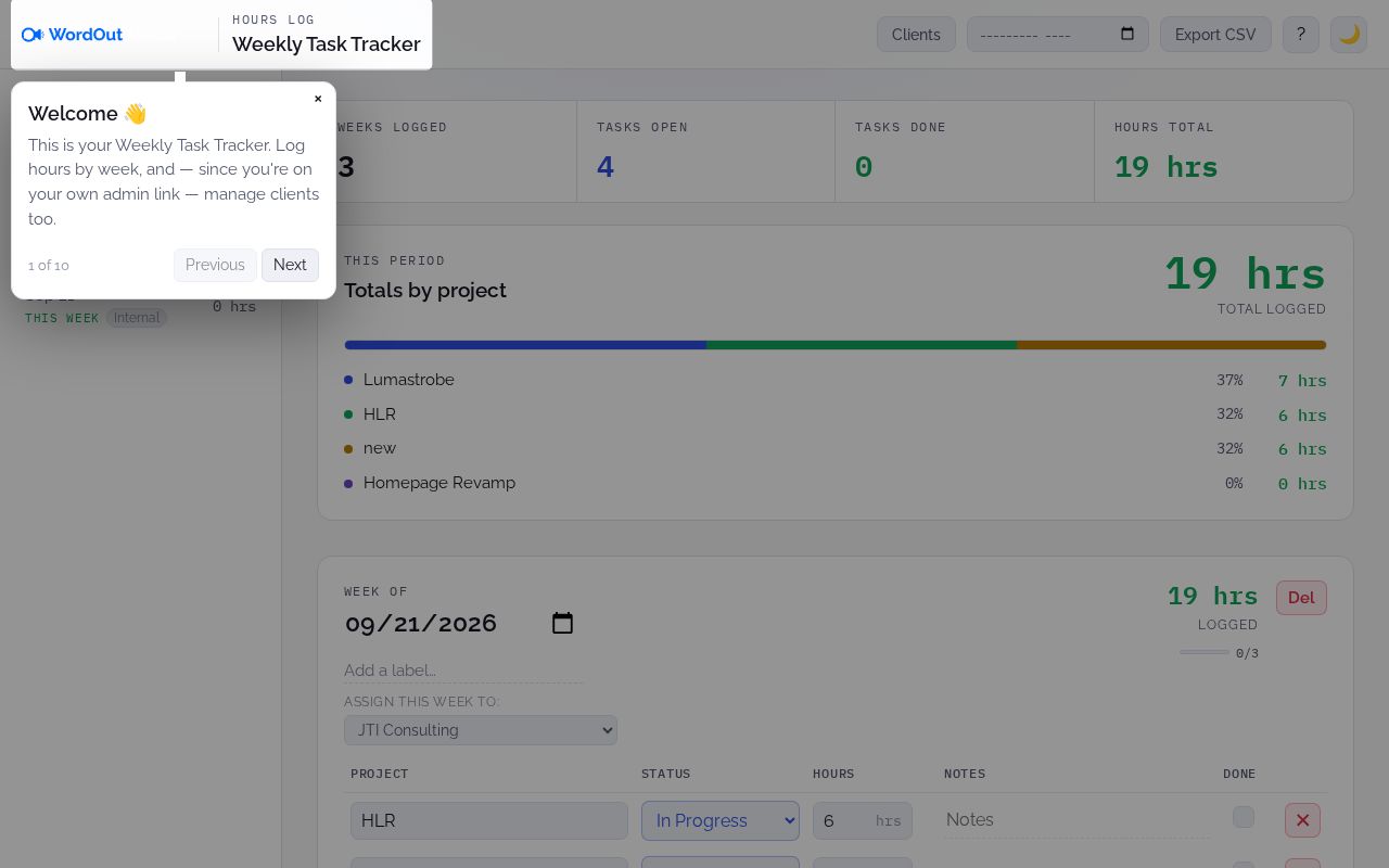 Preview of WOM TASK TRACKER